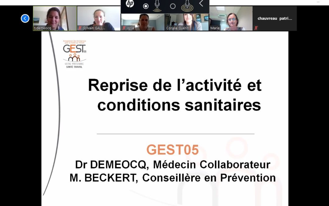 Votre RDV Webinaire « REPRISE D’ACTIVITE » Comment faire ?