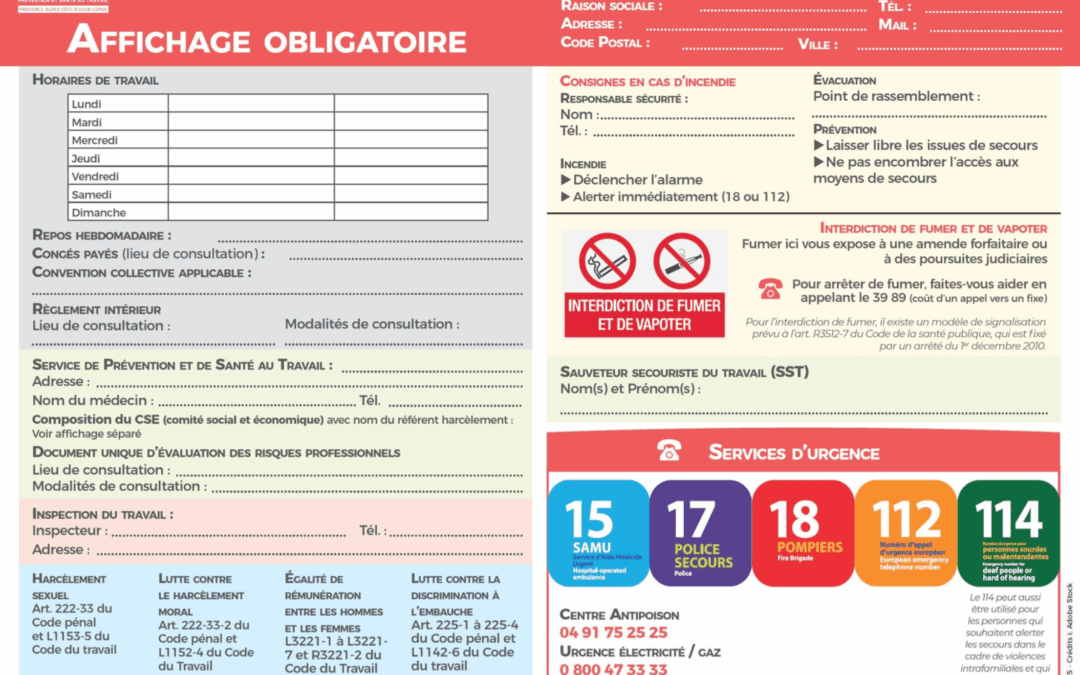 Affichage obligatoire